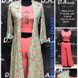 New rayon 3 pcs jacket dress
